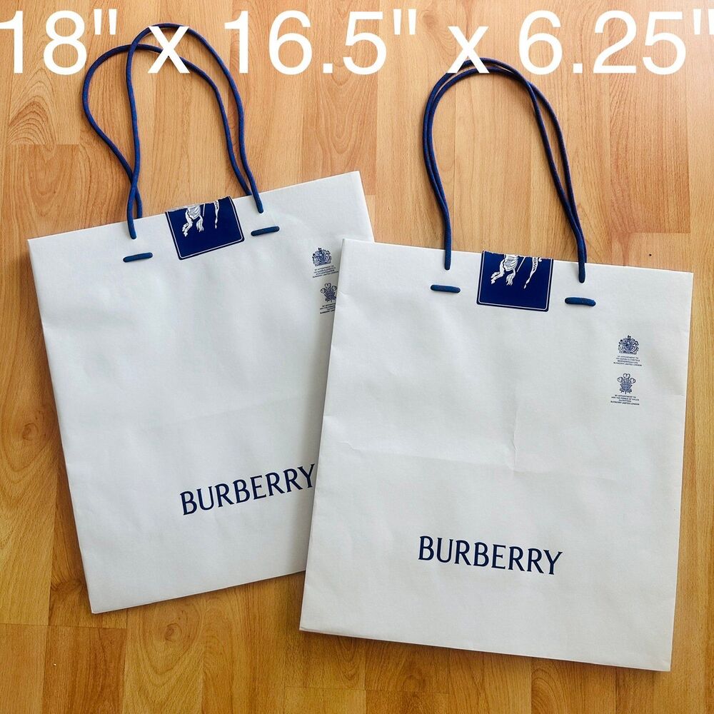 Burberry Paper Shopping Gift Bag Bundle - x2 large 18" x 16.5" x 6.25"
